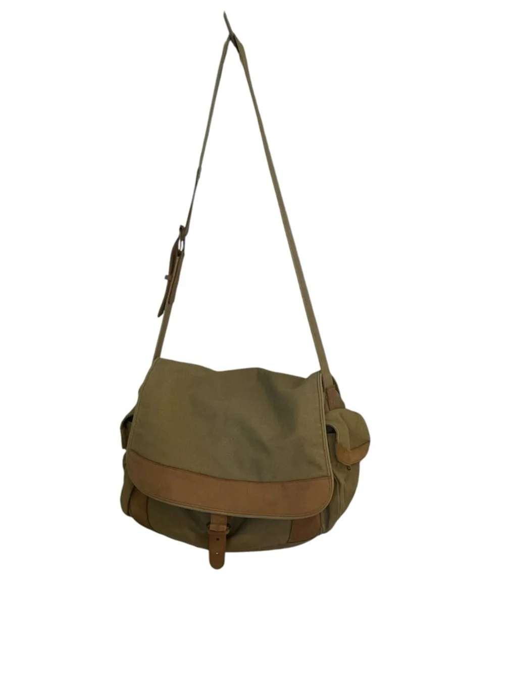 L.L. Bean canvas and leather messenger bag